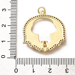 Pendentifs avec zircon cubiques à micro-pavés en laiton&nbsp;KK-Q043-20G-02