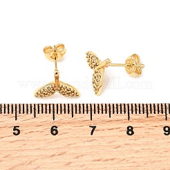 Boucles d'oreilles à tige en laiton avec micro pavé de zircons cubiques transparents&nbsp;EJEW-A135-15G
