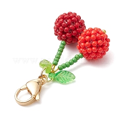 Decorazioni pendenti con perline di vetro di ciliegia&nbsp;HJEW-MZ00126