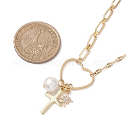 Colliers en laiton avec pendentifs en acier inoxydable&nbsp;NJEW-JN04873