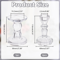 3 Stück 2 Stile Glaskerzenhalter&nbsp;DJEW-HY0001-09
