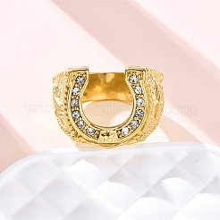 Anelli da donna in acciaio inossidabile 304 e strass&nbsp;RJEW-B121-08C-G