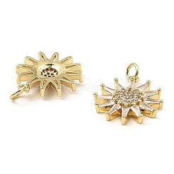 Placage de crémaillère en laiton micro pavé pendentifs en zircone cubique claire&nbsp;KK-M253-10G-01