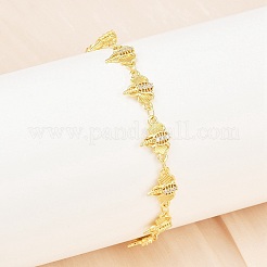 Messing-Gliederkettenarmbänder mit Mikropflaster und klarem Zirkonia für Damen&nbsp;BJEW-A090-10B-G