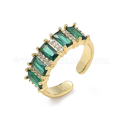 Bagues ouvertes en laiton avec micro pavé de zircones cubiques pour femmes&nbsp;RJEW-L343-16G-03