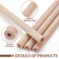 Tuyau en bois et caoutchouc&nbsp;WOOD-WH0051-03B