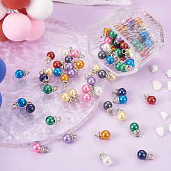 100 pièces 10 couleurs abs plastique imitation perle breloques&nbsp;KY-TA0001-25B