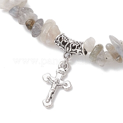 3 bracciale elastico con perline di pietre preziose miste naturali&nbsp;BJEW-JB12316