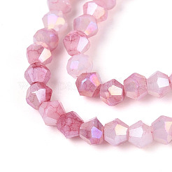 Colliers de perles de verre teintées à effet ombré&nbsp;GLAA-T025-4mm-09B