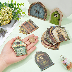 2 ensemble de 2 portes de maison de poupée en bois de style&nbsp;WOOD-CP0001-01