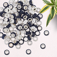 100 Stück 2 Farben Polymer Clay Strass europäischen Perlen&nbsp;CPDL-SP0001-02