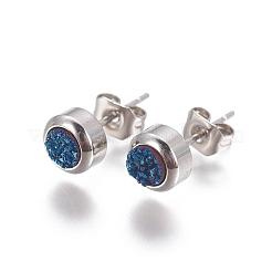 Ohrringe aus natürlichem Druzy-Quarz galvanisieren&nbsp;EJEW-P181-B01