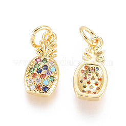Pendentifs avec zircon cubiques à micro-pavés en laiton&nbsp;X-ZIRC-L093-27G
