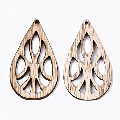 Unvollendete hohle Holz große Anhänger&nbsp;WOOD-N006-92