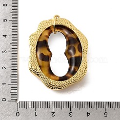 Anhänger aus Messingharz mit Leopardenmuster&nbsp;KK-A296-53C-G