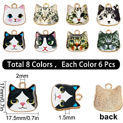 48 colgante de esmalte de aleación con estampado de 8 estilos&nbsp;FIND-SC0003-20