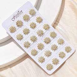 Aretes de circonita cúbica transparente con micropavé de latón y estrella&nbsp;EJEW-D305-14G
