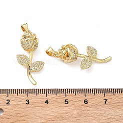 Pendenti in zirconi cubici trasparenti in micro pavè di ottone&nbsp;KK-F930-12G