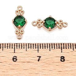 Ciondoli per connettori in vetro sfaccettato con pavé in ottone&nbsp;X-FIND-T070-03D