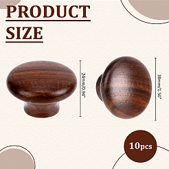 Manijas de puertas de gabinetes con cajones de madera redondas&nbsp;AJEW-WH0410-455