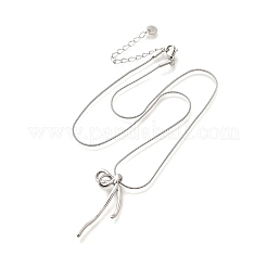 Collane a catena a serpente con ciondolo a fiocco in acciaio inossidabile 304 per donna&nbsp;NJEW-U031-13P
