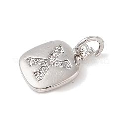 Placage de crémaillère en laiton micro pavé breloques en zircone cubique claire&nbsp;KK-E110-14P-X