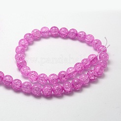 Perle tonde di vetro crackle fili&nbsp;CCG-E001-8mm-03