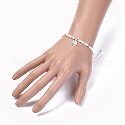 Bracelets de perles tressées en verre galvanoplastie&nbsp;BJEW-JB04311-03