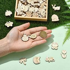 100 pièces de morceaux de bois non teints&nbsp;WOOD-CJC0006-026-1