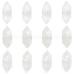OLYCRAFT 12Pcs Glass Double Terminal Pointed Pendants 9x20mm Hexagonal Bullet Glass Pendants Glass Bullet Beads 1.5mm Hole Glass Faceted Bullet Charm for DIY Crafts Necklace Jewelry Making