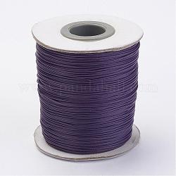 Вощеный шнур полиэстера, шарик шнур, фиолетовые, 0.5 мм, около 169.51~174.98 ярда (155~160 м) / рулон