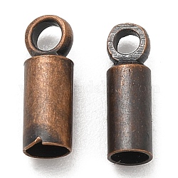 真鍮製コードエンドパーツ  エンドキャップ  コラム  赤銅鉱  8x2.5mm  穴：1.2mm  内径：2mm