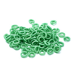 Polyester Weave Beads, Ring, Medium Spring Green, 6x2mm, Hole: 3mm, about 200pcs/bag