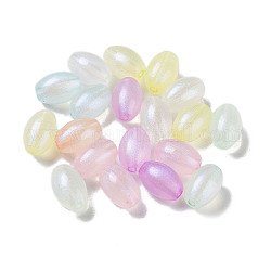 Perline acrilico trasparente, perline luminose, si illuminano al buio, ovale, colore misto, 9x13.5mm, Foro: 2.2 mm, circa 680pcs/500g