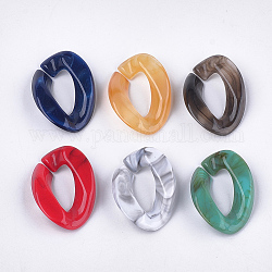 Acrylic Linking Rings, Quick Link Connectors, For Curb Chains Making, Imitation Gemstone Style, Twist, Mixed Color, 29x21x6.5mm, Inner Measure: 16x7mm