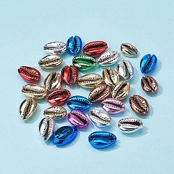 30 pièces de perles de coquillage électrolytiques, perles non percées / sans trou, shell cauris, couleur mixte, 17~21x11~14x6~8mm