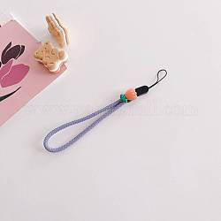 Nylon Adjustable Wrist Straps Hand Lanyard, for Mobile Accessories, with Silicone Cabochons, Flower Pattern, 19cm