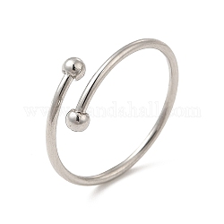 304 anello da polsino aperto avvolto in filo di acciaio inossidabile da donna, colore acciaio inossidabile, misura degli stati uniti 7 3/4 (17.9mm)