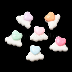 Cartoon Opaque Reisn Cabochons, for Jewelry Making, Mixed Color, Heart, 9.5x12.5x6.5mm
