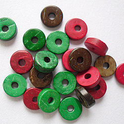 Botones redondos con un solo orificio, Botón de coco, color mezclado, 10 mm de diámetro