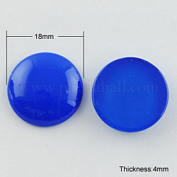 Painted Glass Cabochons, Half Round/Dome, Blue, 18mm, 5mm(Range: 4.5~5.5mm) thick