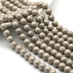 Runde Schale Perle frosted Stränge, antik weiß, 10 mm, Bohrung: 1 mm, ca. 40 Stk. / Stränge, 15.7 Zoll