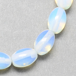 Oval Shaped Opalite Beads Strands, Alice Blue, 12x8x8mm, Hole: 1mm, about 31pcs/strand, 15.7inch
