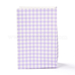 Rechteck mit Papiertüten mit Schottenmuster, kein Griff, für Geschenk- & Lebensmitteltüten, Lavendel, 23x15x0.1 cm