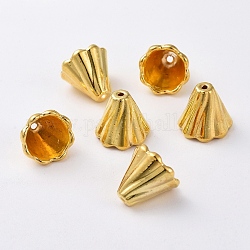 Tons d'or caps de style tibétain, sans plomb et sans cadmium, longueur d'environ 13 mm ,  largeur de 12 mm, Trou: 2mm