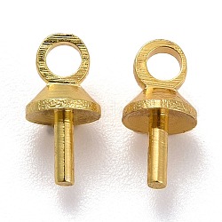 Messing-Cup-Peg-Bails-Anhänger, für halbgebohrte Wulst, golden, 7x4 mm, Bohrung: 1.5 mm, Stift: 1.8 mm, 100 Stück / Beutel
