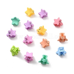 Kids Hair Accessories, Opaque Plastic Claw Hair Clips, Spray Painting, Star, Mixed Color, 12.5x14x16.5mm, 14pcs/box
