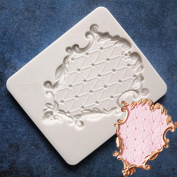 Food Grade Silicone Molds, Fondant Molds, For DIY Cake Decoration, Chocolate, Candy, UV Resin & Epoxy Resin Jewelry Making, Mirror, Antique White, 125x100mm