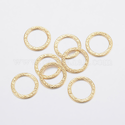 304 anelli di collegamento in acciaio inox, accidentato, oro, 15x0.8mm, diametro interno: 11mm