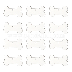 Nbeads 20 pcs pendentifs acryliques, étiquettes de forme d'os vierges transparentes pendentifs breloques pour porte-clés bricolage, étiquettes de sac, étiquettes cadeaux, décorations de noël